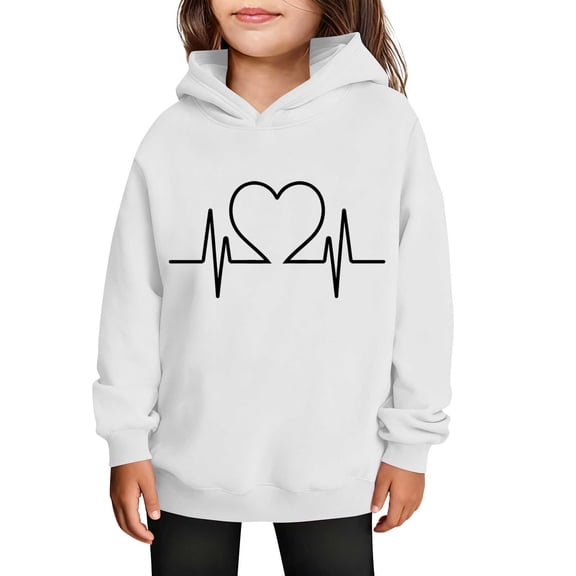 Cute with Hood Happy Gift Valentines Brunch Hood for Children Boy Girl Winter Fall Long Sleeve Fleece Lined Wool Lover Plus Size s Outfit Sweatshirt Kid 2026 11 Year