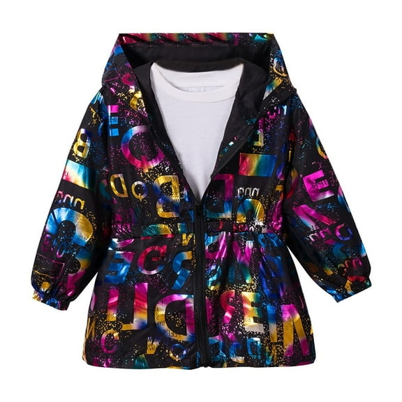 Cute Hooded Zipper Jackets for Boys And Girls Letter Hot Bright Face Long Sleeve Jackets/Coats