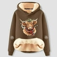 thumbnail image 1 of Cute Hoodie For Women Funny Cow Print Casual Loose Fit Comfort Christmas Sweatshirt Warm Soft Xmas Blouses Long Sleeve Y2K Outfits Fall Winter Pullover Loungewear Tops, 1 of 3