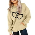thumbnail image 1 of Cute Hoodies for Teen Girls 3-14 Years Oversized Hoodie Lover Heart Printed Hooded Pullover Girl Loose Casual Cotton with Pocket Sweatshirt Kids Long Sleeve Top Cute Clothes, 1 of 4