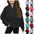 thumbnail image 1 of Cute Hoodies for Teen Girls Camouflage Girls Half Zipper Sweatshirts Trendy Fall Long Sleeve Pullover Tops for Teen Girl kids Neck Thumb Hole Sweater, 1 of 7