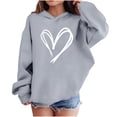 thumbnail image 1 of Cute Hoodies for Teen Girls Valentines Day Heart Print Hooded Girls Long Sleeve Pullover Sweatshirt Kids Oversized Hoodies Tops Girls Tshirts Loose Fitting Gray 3Y, 1 of 8