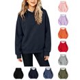 thumbnail image 1 of Cute Hoodies Zaewscy Girls Solid Color Long Sleeve Hoodie Casual Soft Pullover Hooded Sweatshirt for Kids Daily Wear Navy 5-6Years, 1 of 7