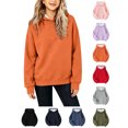 thumbnail image 1 of Cute Hoodies Zaewscy Girls Solid Color Long Sleeve Hoodie Casual Soft Pullover Hooded Sweatshirt for Kids Daily Wear Orange 10-11Years, 1 of 7