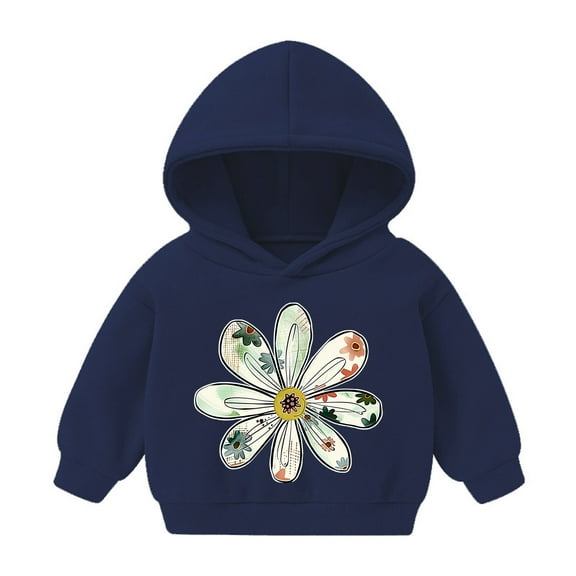 Cute Hoodies for Boys Girls Cartoon Graphic Printed Long Sleeve Cotton Hooded Sweatshirt Pullover Tops 2T-7T (4 Years, Navy 01)