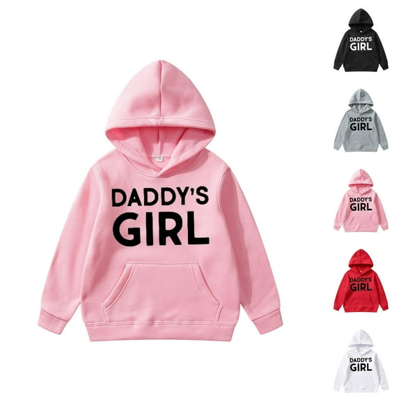Cute Hoodies for Girl Daddy's Girl Long Sleeve Graphic Hooded Sweatshirt with Pockets Casual Pullover Tops