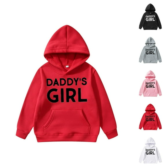 Cute Hoodies for Girl Daddy's Girl Long Sleeve Graphic Hooded Sweatshirt with Pockets Casual Pullover Tops