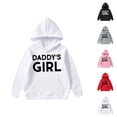 thumbnail image 1 of Girls Hoodies 2025 Long Sleeve Daddys Girl Cute Graphic Hooded Sweatshirt with Pockets Kids Pullover Tops, 1 of 4