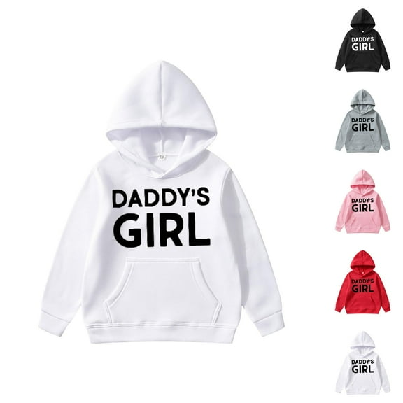 Cute Hoodies for Girl Daddy's Girl Long Sleeve Graphic Hooded Sweatshirt with Pockets Casual Pullover Tops