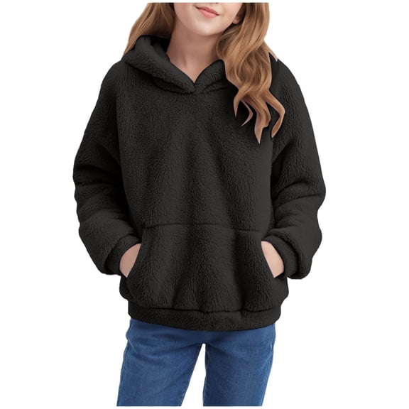 Cute Hoodies for Girls 10-12 Girl's Cute Bear Ear Drop Shoulder Hoodie Sweatshirts Long Sleeve Pullover Tops