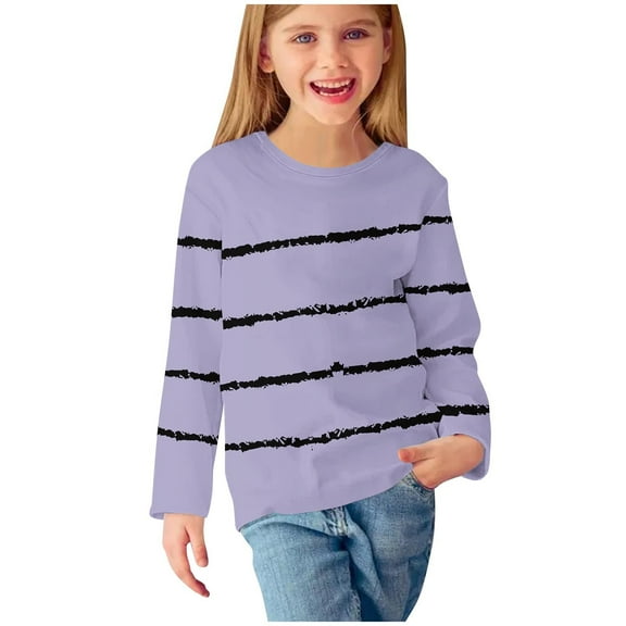 Cute Hoodies for Tween, Kids Printed Oversized Pullover Sweatshirts, Long Sleeve Trendy Shirts with Pockets Fall Clothes Purple 3Y