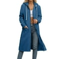 thumbnail image 1 of Cute Hoodies for Women Casual Long Sleeve Zip up Jacket Coat with Pockets Solid Color Sweatshirt for Daily Wear with Jeans Fall and Winter Clothes, 1 of 5