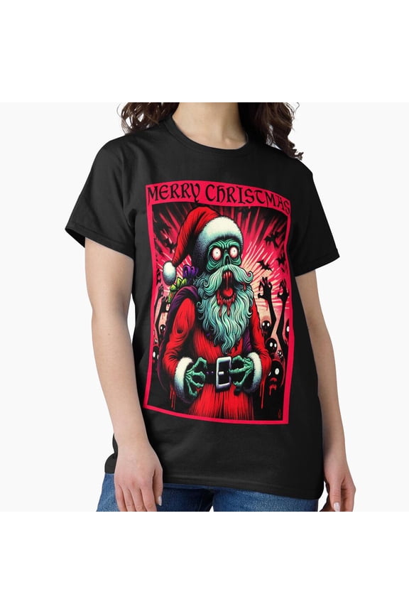Cute Horror Christmas Zombie St. Nick & His Skeleton Crew Goth - Eco-friendly InkPerfect for Any Occasion G2628 Unisex T-Shirt, Up to Size 5XL