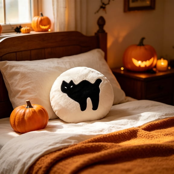 Cute Horror Style Pillow, Soft Polyester Decorative Cushion For Sofa Bedroom, 10x10 Inches