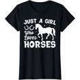 thumbnail image 1 of Cute Horse Design For Women Girls Horse Riding Equestrian T-Shirt, 1 of 3