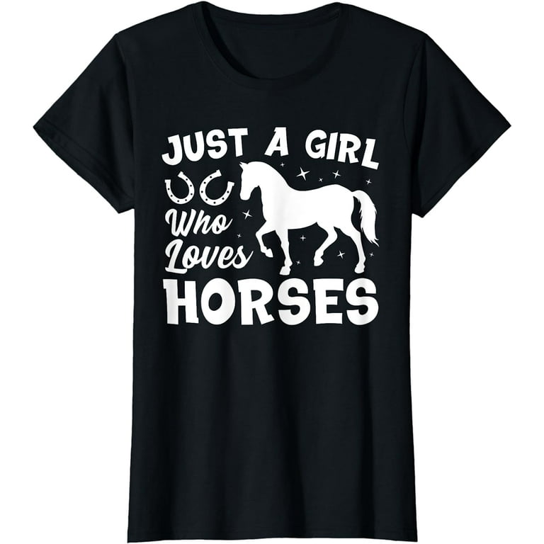 Cute Horse Design For Women Girls Horse Riding Equestrian T-Shirt 