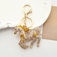 thumbnail image 1 of Cute Horse Keychain for Women Pink Pony Purse Charm Bag Accessory with Lobster Clasp, Sparkling Rhinestone Animal Key Ring Gift Idea(White), 1 of 6