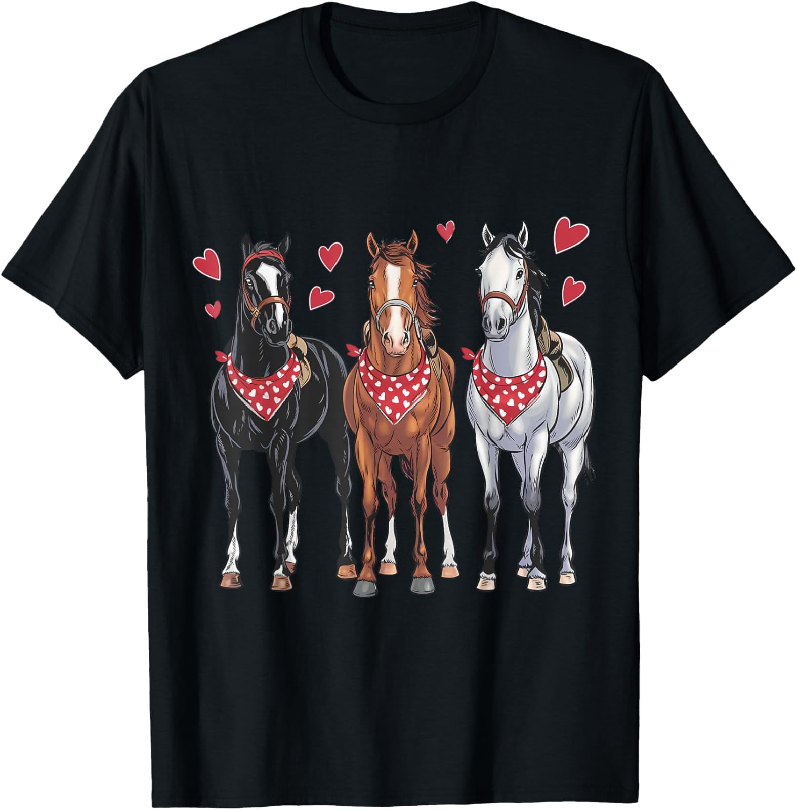 Cute Horse Valentine Valentines Day Horse For Women Girls T-Shirt V1 ...