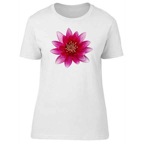 Cute Hot Pink Water Lily Flower T-Shirt Women -Image by Shutterstock, Female x-Large