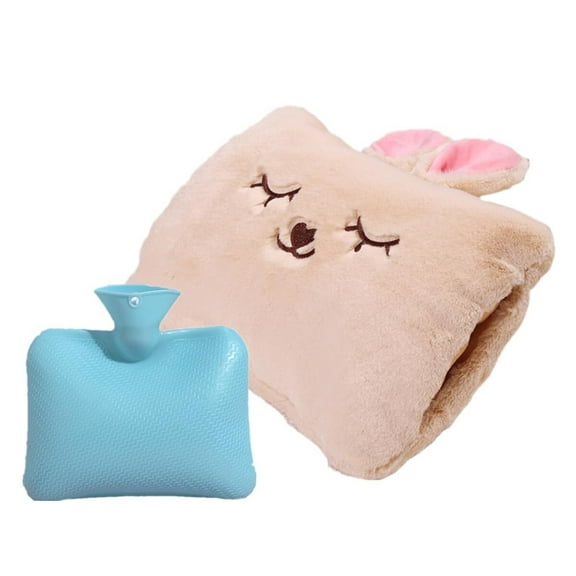 Cute Hot Water Bottle with Soft Cover,Portable Rechargeable Electric Hot Water Bag for Menstrual Cramps,Hot Compress Heating Pad,Plush Bunny Hand Warmer(Thanksgiving Day Expressive Gift