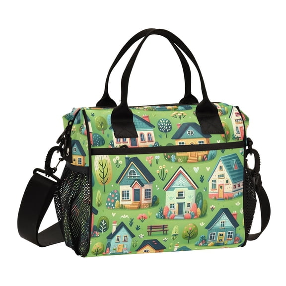 Cute Houses Cooler Bag Lunch Bag Soft Cooler Cooling Tote Insulated Lunch Box for Adult Men Women