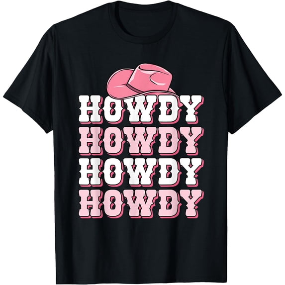 Cute Howdy Western Country Cowgirl Texas Rodeo Softstyle Unisex T-Shirt,Black Color,Size 3T