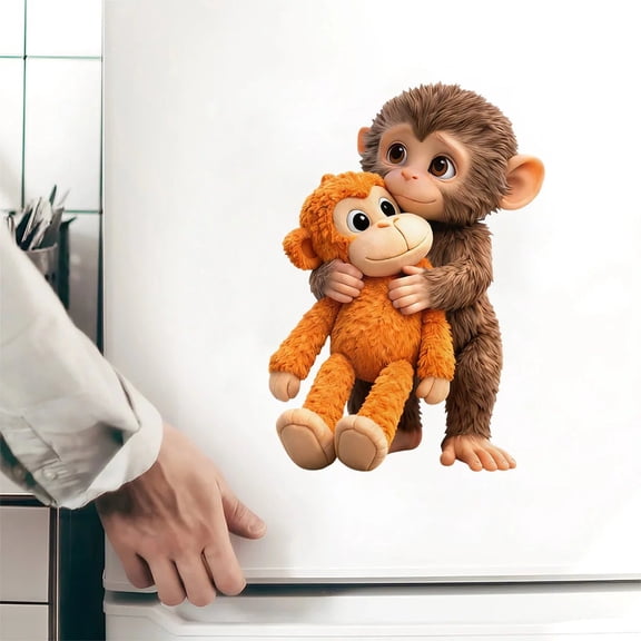 Cute Hugging Monkey Car Sticker, 6/12 Inch Waterproof Decal for Car Window, Laptop, Fridge, Home Decor