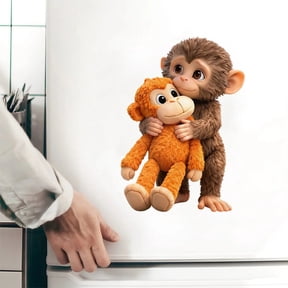 Cute Hugging Monkey Car Sticker, 6/12 Inch Waterproof Decal for Car Window, Laptop, Fridge, Home Decor