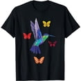 thumbnail image 1 of Cute Hummingbird And Butterfly Design Love Bird T-Shirt, 1 of 5