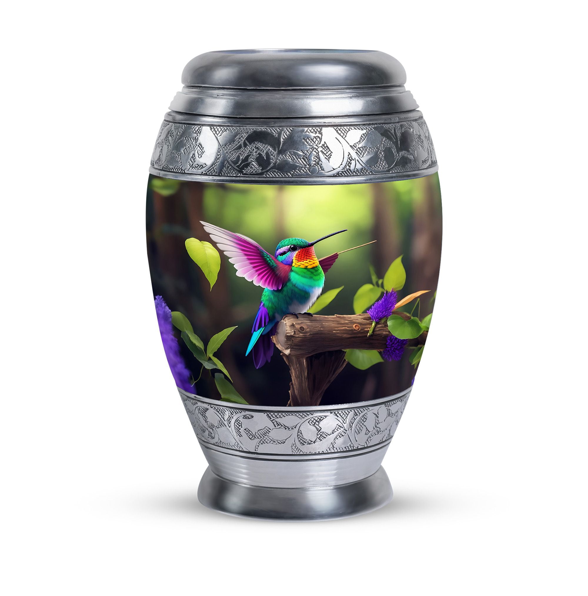 Cute Hummingbird With Colorful Plumage - Large Urns For Human Ashes Adult Male - Urn For Human Ashes - Ash Urns For Humans - Funeral Cremation Urns For Ashes - Cremation Urn For Adults(10inch)