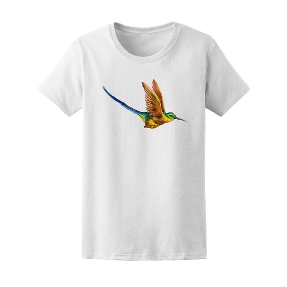 Cute Hummingbird Watercolor T-Shirt Women -Image by Shutterstock, Female x-Large