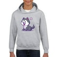 thumbnail image 1 of Cute Husky Cartoon Dog Hoodie Juniors -Image by Shutterstock,  x-Large, 1 of 4