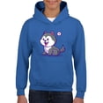 thumbnail image 1 of Cute Husky Cartoon Dog Hoodie Juniors -Image by Shutterstock,  x-Large, 1 of 4