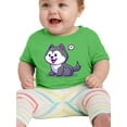 thumbnail image 1 of Cute Husky Dog Cartoon T-Shirt Infant -Image by Shutterstock,  6 Months, 1 of 4
