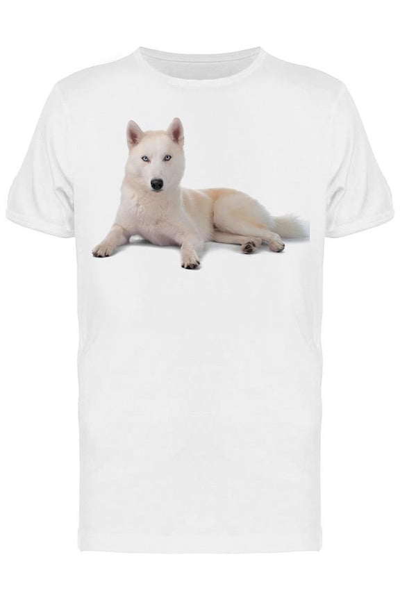 Cute Husky Dog  T-Shirt Men -Image by Shutterstock Men T-Shirt, Male XX-Large
