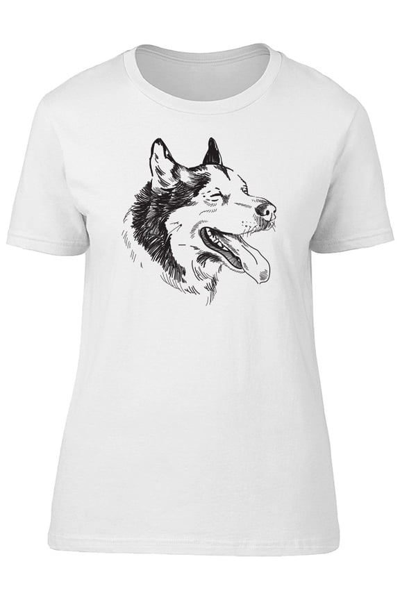 Cute Husky Head T-Shirt Men -Image by Shutterstock, Male XX-Large