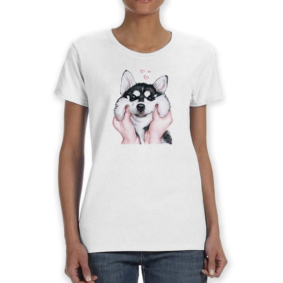 Cute Husky Women T-Shirt, Female 5X-Large