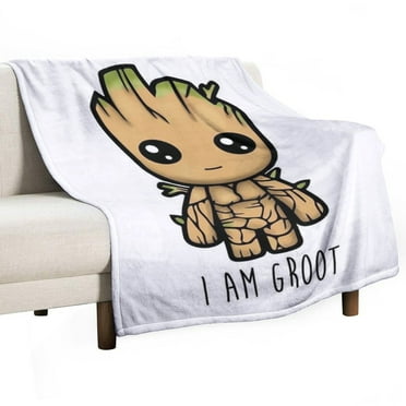 Cute I Am Groot Cartoon Blanket Anime Throw Blanket Ultra Soft Flange Blanket Kid Boys Girls Light Blankets Suitable for Birthday Travel Gifts