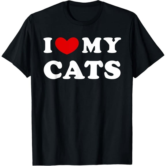 Cute I Heart My Cats Graphic for Cat Lover Unisex Short Sleeve Tee