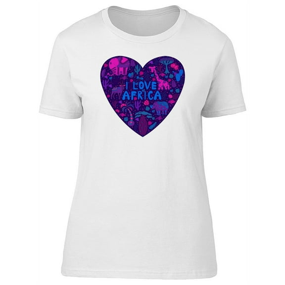 Cute I Love Africa Heart T-Shirt Women -Image by Shutterstock, Female x-Large