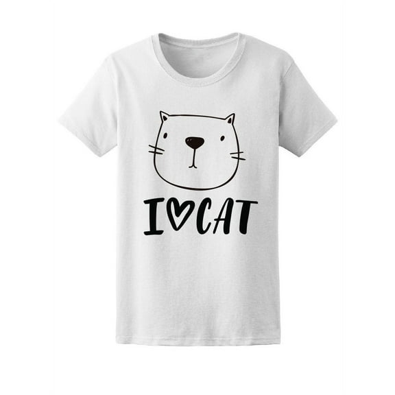 Cute I Love Cat T-Shirt Women -Image by Shutterstock, Female Small