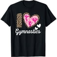 thumbnail image 1 of Cute I Love Gymnastics Leopard Print Women Girls Acrobat T-Shirt, 1 of 4