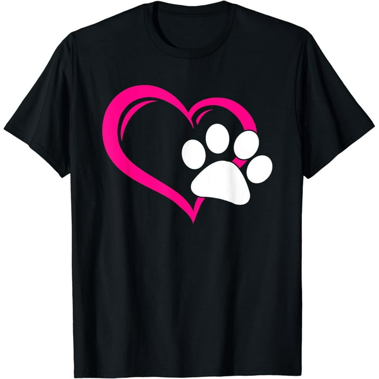 Cute I Love My Dog Puppy Cat Paw Heart T-Shirt Cute I Love My Dog Puppy Cat Paw Heart T-Shirt