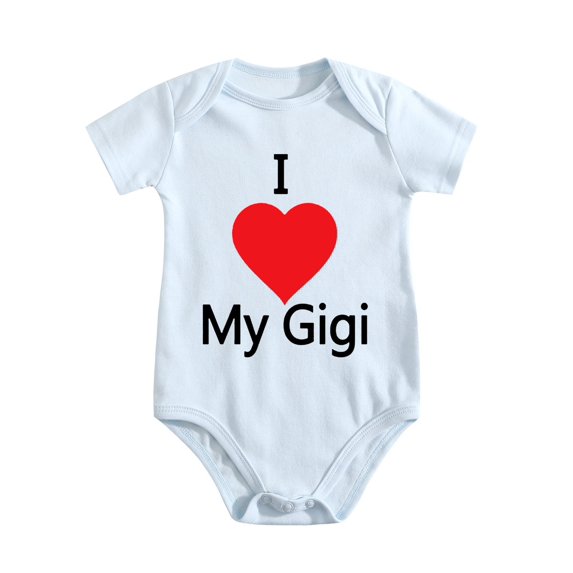 Cute I Love My Gigi Bodysuit – Baby Gift from Grandma, Soft Cotton Outfit for Infant Boys & Girls Baby Blue-style 0-3M