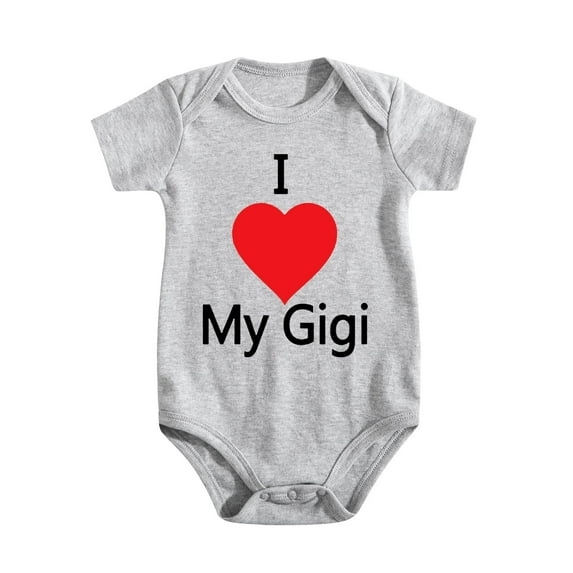 Cute I Love My Gigi Bodysuit – Baby Gift from Grandma, Soft Cotton Outfit for Infant Boys & Girls Light Gray-style 6-9M