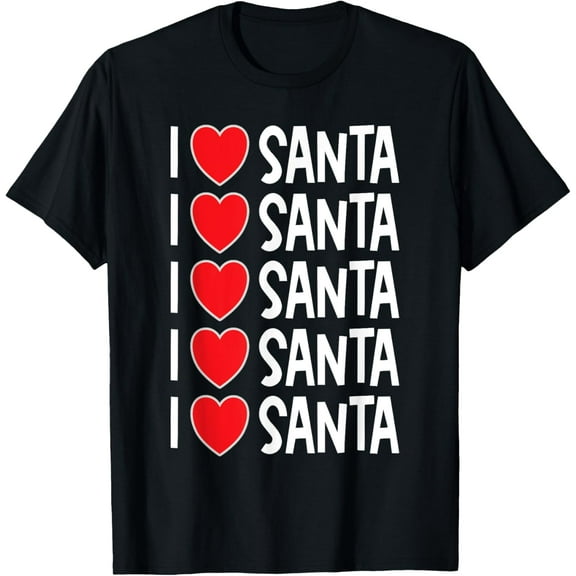 Cute I Love Santa Christmas Season Holiday St.Nick Fan T-Shirt