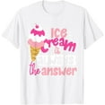 thumbnail image 1 of Cute Ice Cream Cone Design For Girls And Women T-Shirt men and women can wear, black, white, gifts, 1 of 4