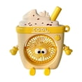 thumbnail image 1 of Cute Ice Cream Drink Cup Mini Fan, Rechargeable Portable Desktop Fan with Adjustable Speed & Animation Design for Home, Office, Travel, 1 of 5