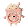 thumbnail image 1 of Cute Ice Cream Drink Cup Mini Fan, Rechargeable Portable Desktop Fan with Adjustable Speed & Animation Design for Home, Office, Travel, 1 of 5