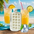 thumbnail image 1 of Cute Ice Cube Bottle with Straw - 2 in 1 Durable Ice Cube Freezer Molds - Easy Release Square Ice Cube Maker with Lid - Portable Ice Maker Container - Insert the Straw and Drink, 1 of 5
